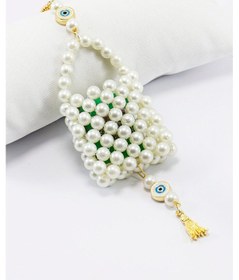 Resim İncili Çanta Metal Nazar Boncuğu Mini Kur'an-ı Kerim Zincirli Ara 