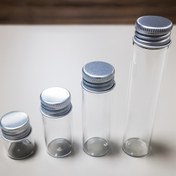 Resim 10 Adet 5ml/10ml/18ml/25ml Cam Şişeler Alüminyum Kapaklarla Küçük Mini Cam Kavanozlar Seyahat Aksesuarları 