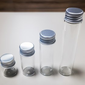 Resim 10 Adet 5ml/10ml/18ml/25ml Cam Şişeler Alüminyum Kapaklarla Küçük Mini Cam Kavanozlar Seyahat Aksesuarları 