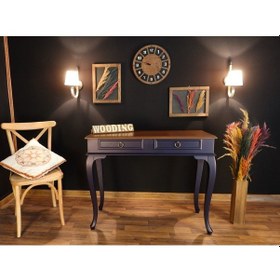 Resim Wooding 100 Cm Çekmeceli Masif Lacivert Ceviz Dresuar (548588022) 