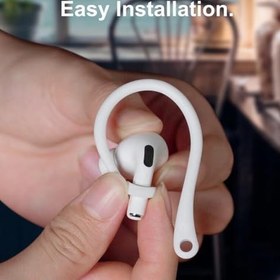 Resim Apple AirPods 1/2. Nesil Kulak Üstü Kulaklık Tutucu Spor Kanca, Esnek Silikon Düşme Önleyici Askı Beyaz [Apple AirPods 1/2. Nesil ile Uyumlu] 
