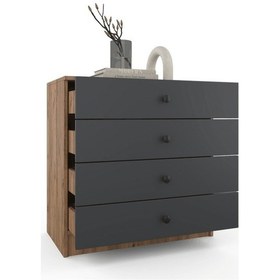 Resim Berlin Şifonyer Atlas Çam Antrasit 