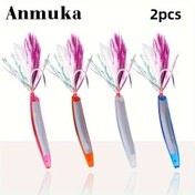 Resim Anmuka 2 Adet Üst Su Balıkçılık Yemleri - 5.99cm Sert Yemler Tatlı & Tuzlu Suda Kullanım İçin, Renkli PVC/Karbon Çelik, Babalar Günü Hediyesi İçin İdeal 