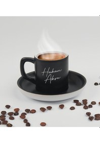 Resim Bk Gift Kişiye Özel İsimli Siyah Türk Kahvesi Fincanı&metal Kalem&çakmak&kartlık Cüzdan Hediye Seti, Sevgiliye Hediye, Arkadaşa Hediye, Doğum Günü Hed 