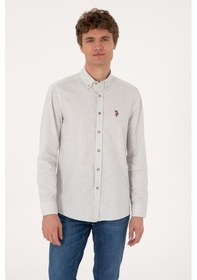 Resim U.S. Polo Assn. Erkek Ekru Uzun Kollu Basic Gömlek 50293980-VR019 