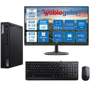 Resim Lenovo Thinkcentre M70Q Gen 3 Intel i5 12400T 32GB 2TB SSD 23.8 Mon Windows 11 Pro Mini Masaüstübilgisayar 70Q11T3002XTX44 