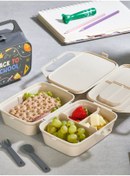 Resim Mapple Home Bölmeli Taşınabilir Beslenme Kutusu - Yemek Saklama Kabı - Beslenme Çantası Desenli Lunchbox 