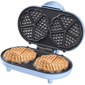 Resim Çift Kalp Waffle Makinesi, 700W, Yapışmaz Kaplama, Mavi Renk, Lezzetli Waffle'lar Için Ideal 