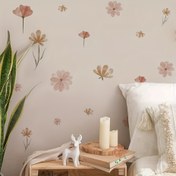 Resim 1 adet Boho Çiçek & Yaprak Vinil Duvar Sticker - Yapışkanlı ve Çıkarılabilir, Düzensiz Şekiller, Yarı Mat Bitiş, Toprak Tonları için Yatak Odası, Oturma Odası, Ev Dekoru, Oda Süslemeleri, Doğal Estetik, Kolay Uygulama, Dekoratif Etiketler, İç Tasarım 