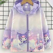 Resim Sanrio Cinnamoroll Kızlar Kapüşonlu Rüzgarlık Ceket - Günlük Pastel Renkli Fermuarlı Karikatür Baskılı, %100 Polyester, Esnemez Kumaş - Tüm Mevsimler İçin Mükemmel 