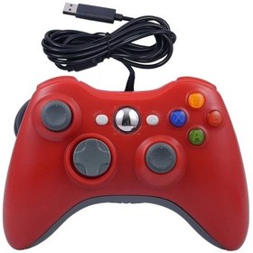 Resim Xbox 360 Konsolu Ve Pc İçin Usb Çift Titreşimli Kablolu Gamepad Kırmızı 