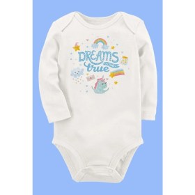 Resim Limon Organik Baskılı Pamuklu Unisex Bebek Body UZUNKOLE49 