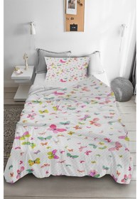 Resim Kelebek Desenli Tek Kişilik Pike ( Yastık Kılıflı ) 