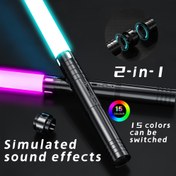 Resim TMAMXUAN Çocuklar ve Yetişkinler için RGB 15 Renk Değiştiren LED Işıklı Sabre, Hareket Sensörlü Ses Efektleri (4 Gerçekçi FX), 4 Mod, USB-C Şarj Edilebilir, Dayanıklı Metal Sap & Akrilik Bıçak, Cosplay, Rol Oyunu, Düel Simülasyonu, Alüminyum Alaşım Sap Tasarım, Yüksek Kaliteli Yapı 