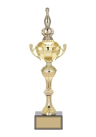 Resim Odak Kupa - Figürlü Kupalar - Bowling / Labut Figürlü Kupalar Fg-062 C - 42 Cm Altın - Beyaz 