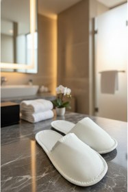 Resim AdNovasam Tek Kullanımlık Otel Terliği 3 mm EVA Taban Kaymaz 100'lü Paket 