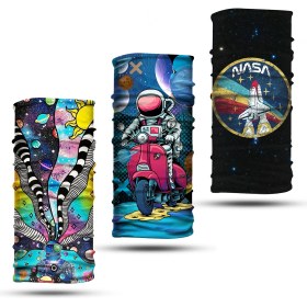 Resim Dair Aksesuar 3'lü Set Boyunluk Bandana Outdoor Balaklava Yüz Maskesi Kafa Bandı 