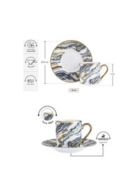 Resim Karaca Ocean 6 Kişilik Kahve Fincan Takımı 90 Ml 
