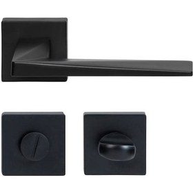 Resim Hafele Kapı Kolu Seti Flood Wc Mat Siyah 