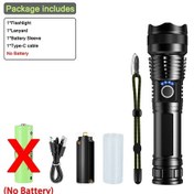 Resim Dongjing Yüksek Güçlü Led El Fenerleri Uzun Atış Yakınlaştırma Siyah 