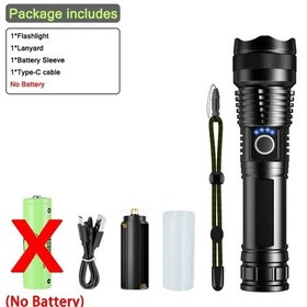 Resim Dongjing Yüksek Güçlü Led El Fenerleri Uzun Atış Yakınlaştırma Siyah 