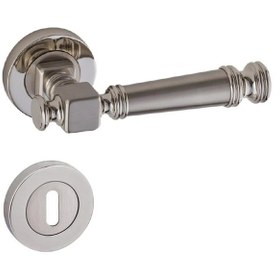 Resim Doğanlar Dragon Lüx Rozetli Kapı Kolu Nikel Saten Oda 