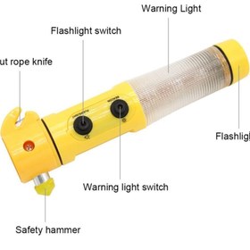 Resim OEM Araç Acil Durum Kiti-ikaz Lambası El Feneri Kemer Kesici Cam Kırıcı Çekiç (ESCAPE HAMMER) Mıknatıslı 