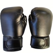 Resim Yetişkinler için siyah suni deri boks eldiveni - Müzik, hedef pratiği, martial arts ve daha fazlası için ideal (Çekme Tarzı, Noel, Cadılar Bayramı, Yeni Yıl Aksesuarları) 