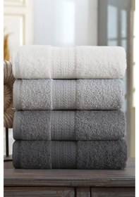 Resim 4lü Havlu Seti Rainbow Gri 50x85cm Gri 