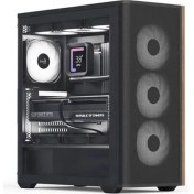 Resim Aero Cool D501A Black 750W 80+ Bronze, 4X12CM A-Rgb Fanlı, Ahşap Ön Panel Detaylı, Tempered Cam Yan ve Mesh Ön Panel, USB Type-C, Atx Bilgisayar Kasası (AE-D501A-BK750BR) 