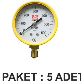 Resim AKTEK AK TEK MANOMETRE 63MM 0-5 BAR YÜKSEK BASINÇ PAKET 5 Lİ 