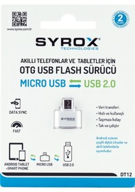 Resim Syrox Dt12 Usb 2.0 Dan Microusb Ye Otg Dönüştürücü Aparat 