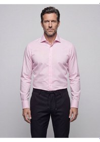 Resim Bisse Pembe Regular Fit Cepsiz Uzun İtalyan Kaya Gömlek Gmeks261074 C29 