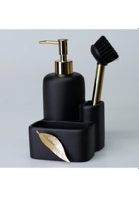 Resim Leaf Fırçalı Sıvılı Süngerlik Siyah Altın 