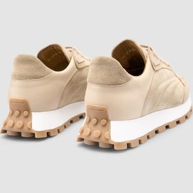 Resim Cabani %100 Hakiki Deri Bej Kadın Sneaker Bej 