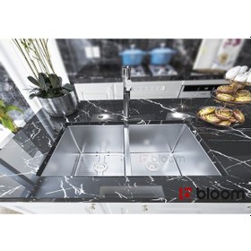 Resim Bloom Loft 2 Gözlü Paslanmaz Çelik Eviye 34 / 34 x 70 CM 