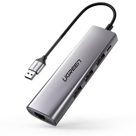 Resim Ugreen USB 3.0 to Gigabit Ethernet 3 USB 3.0 Çoklayıcı Hub Adaptör Gri 