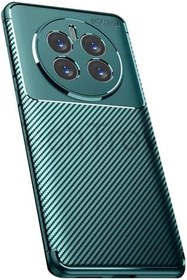 Resim Realme 12 Pro Plus Kılıf Karbon Tasarımlı İnce Yapılı Kamera Koruma Çıkıntılı Kapak Koyu Yeşil 