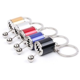 Resim OZCMAX Gümüş Hareketli Vitess Anahtarlık Altı Hız Manuel Vites Dişli Shifter Metal Anahtarlık (iM) 