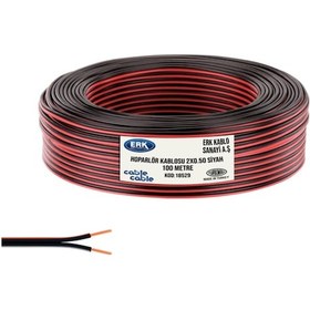 Resim Hoparlör Kablosu Kordon 2X0.50 Siyah 100 M. 