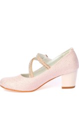 Resim Kiko Kids Aisha Kum Simli Günlük Kız Çocuk 4 Cm Topuklu Abiye Ayakkabı 