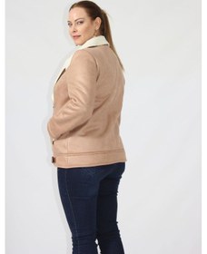 Resim Moda Berray 3263 Kısa İçi Kürklü Eteği Kemer Detaylı Kaban Kahverengi 