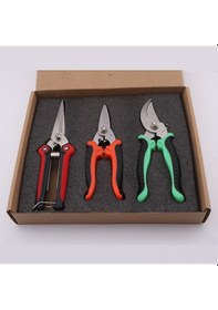 Resim Samdoo 3 Adet Paslanmaz Çelik Bahçe Budama Makası - Hafif Ve Pratik Dal Kesme Aleti 