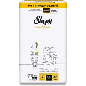 Resim Sleepy Extra Günlük Aktivite Fırsat Paketi Bebek Bezi 7 Xxlarge Numara 40 Adet - Standart / Standart 