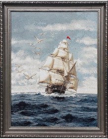 Resim Manzara Serisi-16 Dokuma Goblen Kumaş-Yelkenli 