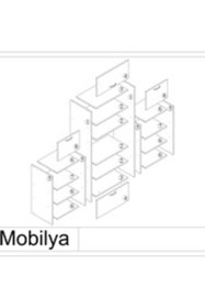 Resim MyMob Mobilya Çok Amaçlı Fırın Ve Erzak Dolabı İkili 