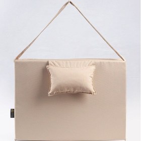 Resim Katlanır Taşınabilir Çanta Şezlong Minderi, Yastıklı Ahşap 