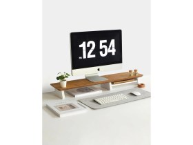 Resim Fagus Wood Monitör Yükseltici, Monitör Standı, Ahşap Ekran Yükseltici (Meşe) 