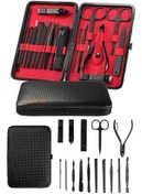 Resim Ronanna Deri Çantalı Siyah Paslanmaz Çelik 17 Parça Manikür Pedikür Seti 