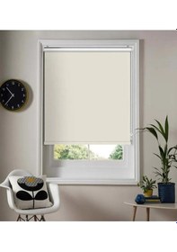 Resim Krem Zebra Stor Güneşlik Perde Alüminyum Kasa Krem 